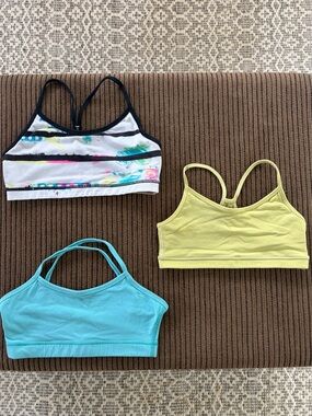 3-Pack Girls Sports Bras - Lululemon and One Tooth